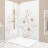 Lot de 2 panneaux de douche en aluminium (90x220 & 120x220 cm) + profilés blanc - Charme - Terracotta