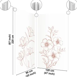 Lot de 2 panneaux de douche en aluminium (90x220 & 120x220 cm) + profilés blanc - Charme - Terracotta