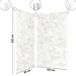 Lot de 2 panneaux de douche en aluminium (90x220 & 120x220 cm) + profilés blanc - New Trashwall - Marron