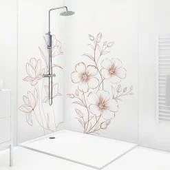 Lot de 2 panneaux de douche en aluminium (90x220 & 120x220 cm) + profilés blanc - Charme - Blanc