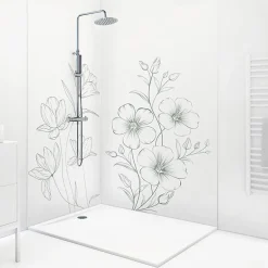 Lot de 2 panneaux de douche en PVC (90x220 & 120x220 cm) + profilés blanc - Charme - Vert
