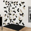 Lot de 2 panneaux de douche en aluminium (90x220 & 120x220 cm) + profilés blanc - Mix Hexa - Multicolore