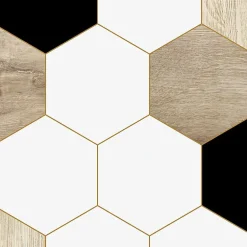 Lot de 2 panneaux de douche en aluminium (90x220 & 120x220 cm) + profilés blanc - Mix Hexa - Multicolore