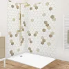 Lot de 2 panneaux de douche en PVC (90x220 & 120x220 cm) + profilés blanc - Charme - Hexa Bois - Marron