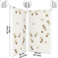 Lot de 2 panneaux de douche en PVC (90x220 & 120x220 cm) + profilés blanc - Charme - Hexa Bois - Marron