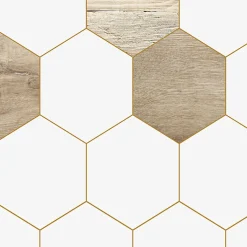 Lot de 2 panneaux de douche en PVC (90x220 & 120x220 cm) + profilés blanc - Charme - Hexa Bois - Marron