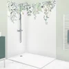 Lot de 2 panneaux de douche en PVC (90x220 & 120x220 cm) + profilés blanc - Flowers in Rain - Multicolore