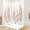 Lot de 2 panneaux de douche en PVC (90x220 & 120x220 cm) + profilés blanc - Pampa - Marron