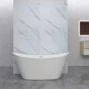 Lot de 2 panneaux muraux de douche effet blanc marbre mural aluminium avec 1 profile - L.90 x L.90 x H.210 cm - facile à nettoyer