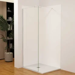Lot de 2 panneaux muraux de douche blanc mural aluminium avec 3 profiles - L.100 x L.100 x H.210 cm - Étanche,facile à nettoyer
