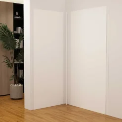 Lot de 2 panneaux muraux de douche blanc mural aluminium avec 3 profiles - L.100 x L.100 x H.210 cm - Étanche,facile à nettoyer