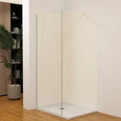 Lot de 2 panneaux muraux de douche Ivoire mural aluminium avec 3 profiles - L.100 x L.120 x H.210 cm - Étanche,facile à nettoyer