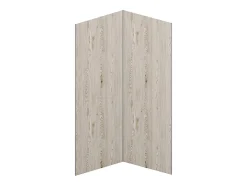 Lot de 2 panneaux muraux de douche effet bois clair en aluminium avec profilés - 2 x L90 x H210 cm- ENEKO
