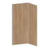 Lot de 2 panneaux muraux de douche effet bois en aluminium avec profilés - L90 x L120 x H210 cm - ENEKO