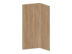Lot de 2 panneaux muraux de douche effet bois en aluminium avec profilés - L90 x L120 x H210 cm - ENEKO