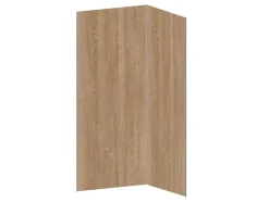 Lot de 2 panneaux muraux de douche effet bois en aluminium avec profilés - L90 x L120 x H210 cm - ENEKO