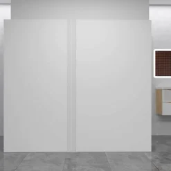 Lot de 2 panneaux muraux de douche blanc mural aluminium avec 1 profile - L.100 x L.120 x H.210 cm - durable et facile à nettoyer