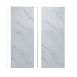 Lot de 2 panneaux muraux de douche effet Marbre en Aluminium avec 3 profilés,L100xL100xH210cm ,Protection murale,Antimoisissure