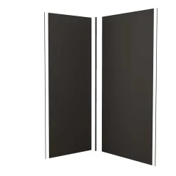 Lot de 2 panneaux muraux de douche Noir mural aluminium avec 3 profiles - L.90 x L.120 x H.210 cm - durable et facile à nettoyer