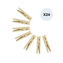 Lot de 24 pinces à linge Bois MSV