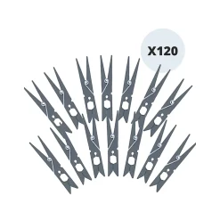 Lot de 120 pinces à linge incassables grises MSV