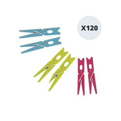 Lot de 120 pinces à linge plastique MSV