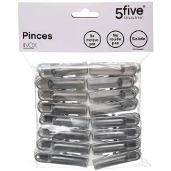 Lot de 16 pinces à linge en inox - 5Five