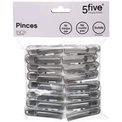 Lot de 16 pinces à linge en inox - 5Five