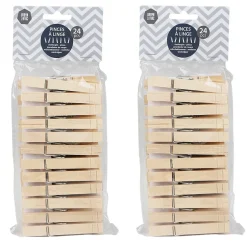 Lot de 48 pinces à linge en bois