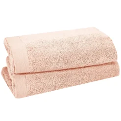 Lot de 2 serviettes de toilette 500 g/m² Poudre 50x90 cm STUDIO