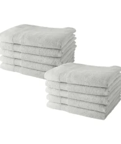 Lot de 10 serviettes de Toilette TODAY 50x90 cm 100% Coton - Craie