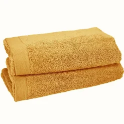 Lot de 2 serviettes de toilette 500 g/m² Caramel 50x90 cm STUDIO