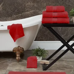 Lot de 3 serviettes invité 550 g/m² Rubis 30x50 cm LUXURY