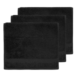 Lot de 3 serviettes invité 550 g/m² Noir 30x50 cm LUXURY