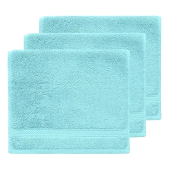 Lot de 3 serviettes invité 550 g/m² Bleu Turquoise 30x50 cm LUXURY