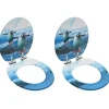 Lot de deux sièges abattants WC mdf Helloshop26