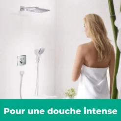 Lot robinet douche encastré thermostatique HANSGROHE + Douche de tête Raindance E 240 fixation murale