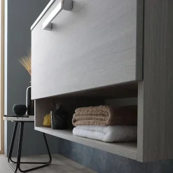 Lotto Meuble De Salle De Bain Mural 80Cm Avec Lavabo Et Miroir
