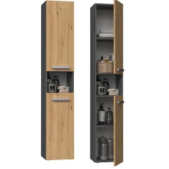 LUANA - Meuble salle de bain 2 portes - 31x30x174 cm - Colonne rangement SDB
