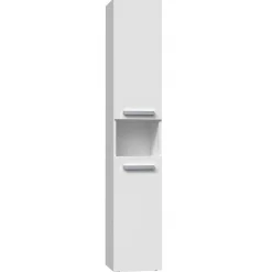 LUANA - Meuble salle de bain 2 portes - Dimensions 31x30x174 cm - Colonne rangement SDB