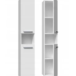 LUANA - Meuble salle de bain 2 portes - Dimensions 31x30x174 cm - Colonne rangement SDB