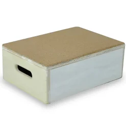 Marchepied en bois 10 cm - avec revêtement liège pour salle VR236Ade bain ou dans la maison - Anti dérapant/VR236A