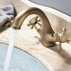 Melangeur lavabo retro AGNES or ancien