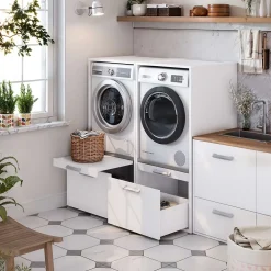 Meuble armoire pour machine à laver T-BATH 67,2x144cm blanc