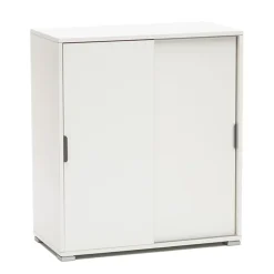 Meuble Bas 2 Portes Coulissantes Blanc