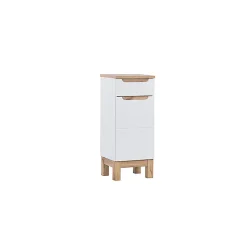 Meuble bas de rangement sur pied pour salle de bain BALI WHITE 35cm