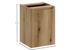 Meuble bas de salle de bain 40 cm avec panier à linge et plan NOVA chêne Coast Evoke