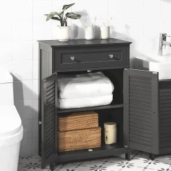 Meuble Bas de Salle de Bain avec Tiroir, Buffet Commode, FRG238-DG, SoBuy