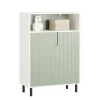 Meuble Bas de Salle de Bain Meuble de Rangement avec 2 Portes, BZR138-GR, SoBuy