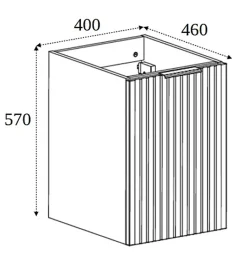 Meuble bas de salle de bain à suspendre avec une porte FLOW CHÊNE 40 cm